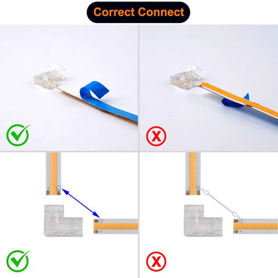 90 gradi L forma di cristallo Buckle per COB LED Strip connettore senza soluzione di continuità 2/3pin 5/8/10mm
