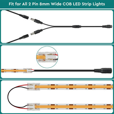 DIY Home Lighting Plastic 8mm 2 Pin SMD Cob Led Strip Connector per il design moderno