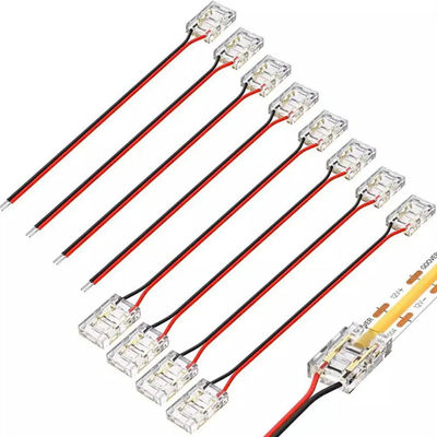Hotel COB Mini LED Light Strip Wire Connectors 2 3 Pin Connection CCT senza saldatura 5 8 10mm LED Strip To Strip Wire Connector