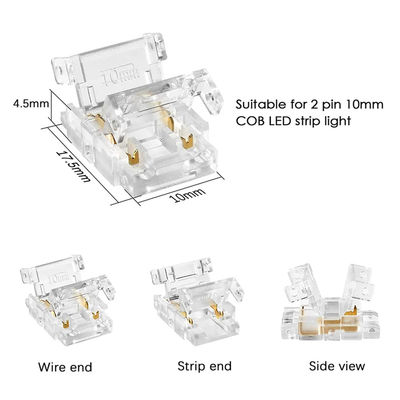 4pin 10mm LED Strip Connector Cristallo Buckle Solderless Estensione Terminal Adapter