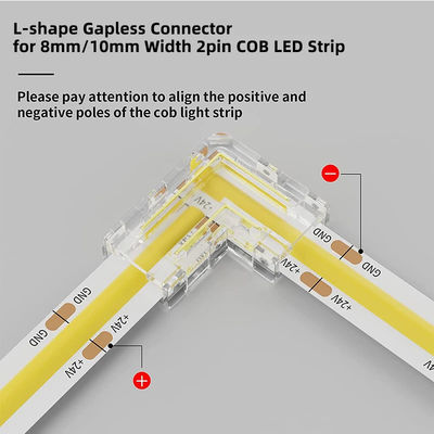 5mm 8mm 10mm LED Strip Connector Forma L doppio fine singolo fine trasparente riutilizzabile IP20