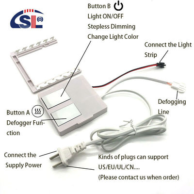 24W Smart LED Dual Touch Dimming Sensor con alimentazione integrata per il controllo e lo smogging a un solo/tre colori
