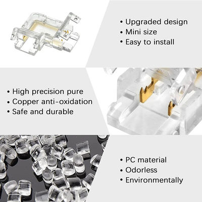 5mm 8mm 10mm LED Strip Connector Forma L doppio fine singolo fine trasparente riutilizzabile IP20