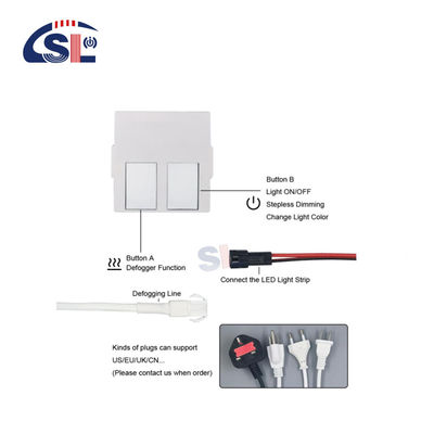 110V 240VAC Doppi tasti Illuminazione a LED bagno Unico/Tre colori Accensione/Offensione Sensore Tocco Dimmer