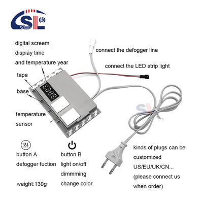 Controllo del sensore tattile a LED mono/tricolore con display di tempo e temperatura 12W/24W/36W