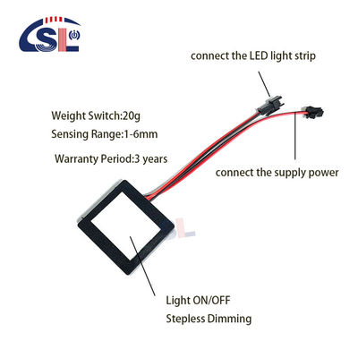 Interruttore sensore tattile per l'illuminazione degli specchi del bagno DC12V 3A/5A singolo pulsante