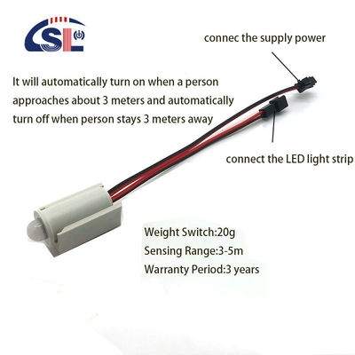 Commutatore per sensori di porta a luce LED DC 12V 3A/5A per gamma di rilevamento di specchi a mercurio da 1 a 6 mm