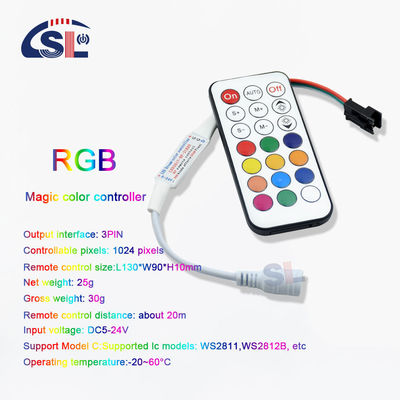 Controllo remoto mini RF da 20-60 gradi per WS2811/WS2812B/WS2813/USC1903 Pixel Light