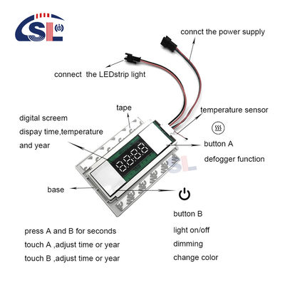 LED ON/OFF/Dimmer Function 12V 5A 60W Switch sensore tattile per specchio del bagno