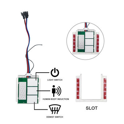 Defogger per lo specchio del bagno con sensore a tre pulsanti con interruttore di tempo e temperatura 12V 5A
