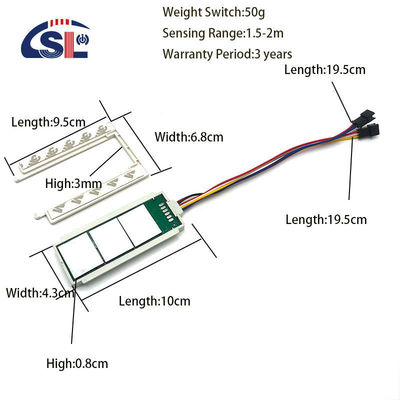 DC 12V 5A 60W Switch sensore a tre pulsanti touch per radar a specchio integrato induttivo