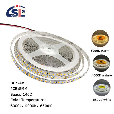 Controllo dei sensori DC12V 24V SMD2835 140D 8mm 4000K Ra70 LED Light Strip per specchietti da bagno