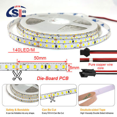 Controllo dei sensori DC12V 24V SMD2835 140D 8mm 4000K Ra70 LED Light Strip per specchietti da bagno