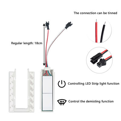 Smart LED On/Off Dimmer Function per la vanità del bagno Specchio SL 12v 12W-60W Split Due pulsanti