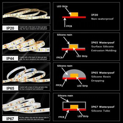 Facile installazione 240D 10mm 6500K Ra80 LED Light Strips per Bagno Vanità Specchi