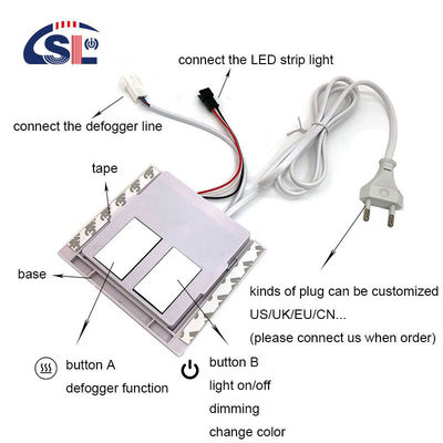 Grandi due pulsanti Switch sensore tattile con supporto facile installazione DC12V personalizzato