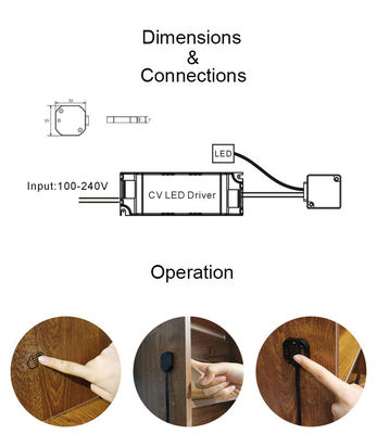 DC12V Disco di legno Smart LED Dimmer Switch Touch Touch per cabinet DC12V Output