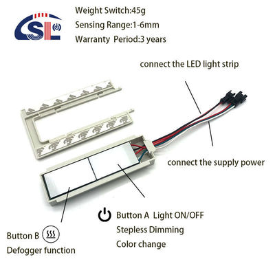 SL 12v Split Due pulsanti Tre colori LED Smart Defogger Sensore di interruttore tattile 11.8cm*6.6cm*1.3cm