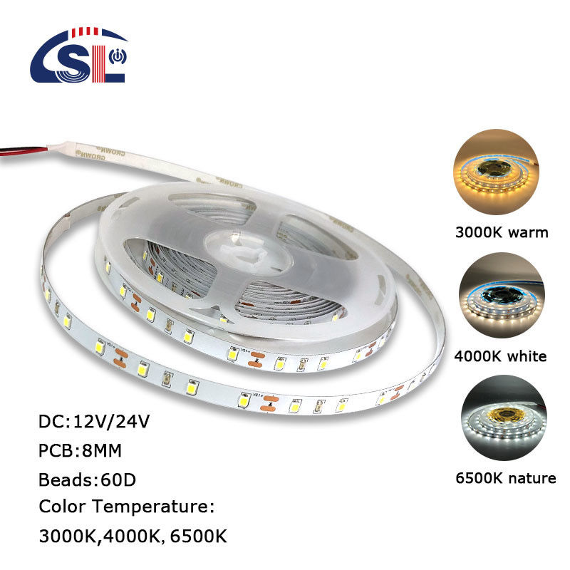 3- DC12V24V 60leds 8mm10mm 3000k 4000k 6500k Electroplate SMD2835 Led Strip Light per la decorazione interna