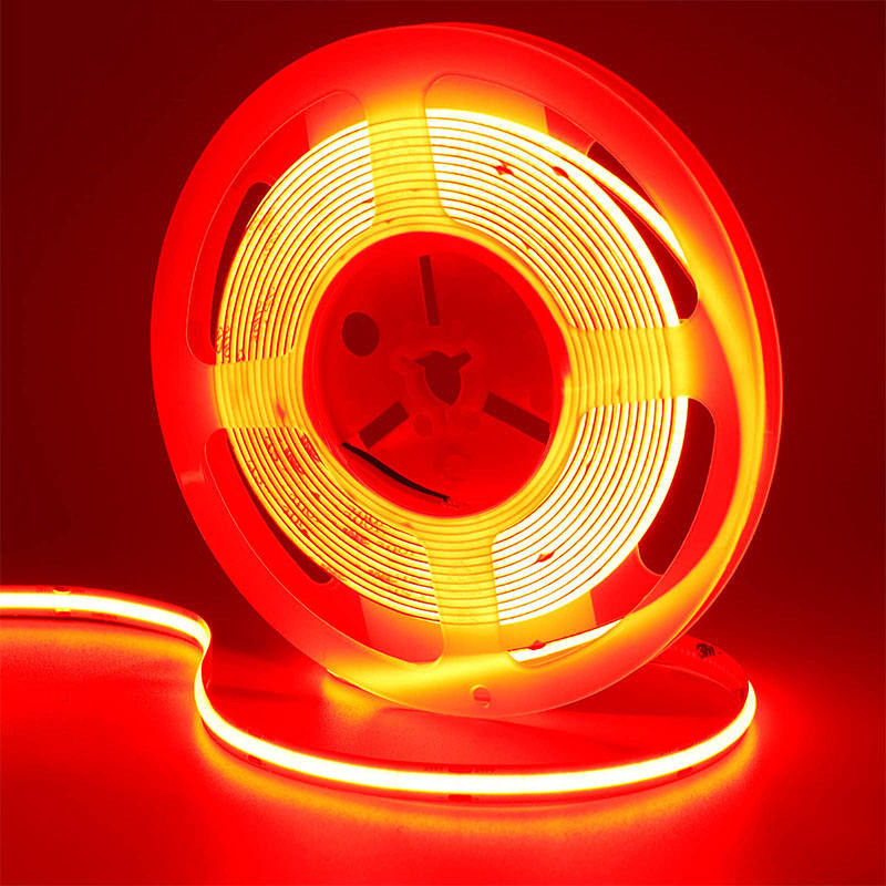 COB LED Strip Light IP20 8mm 12V24V 480leds Rosso per decorazioni interne ed esterne