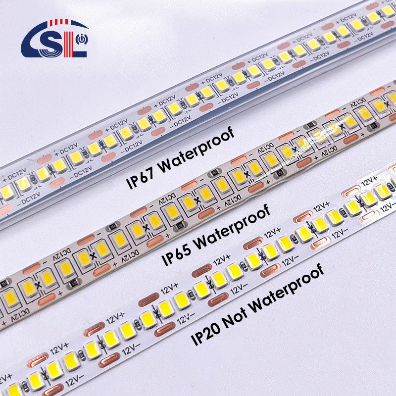 Acque resistenti SMD2835 luci a strisce a LED 240leds 8mm 24v 12v 3000K 4000K 6500K IP67 IP65 IP20