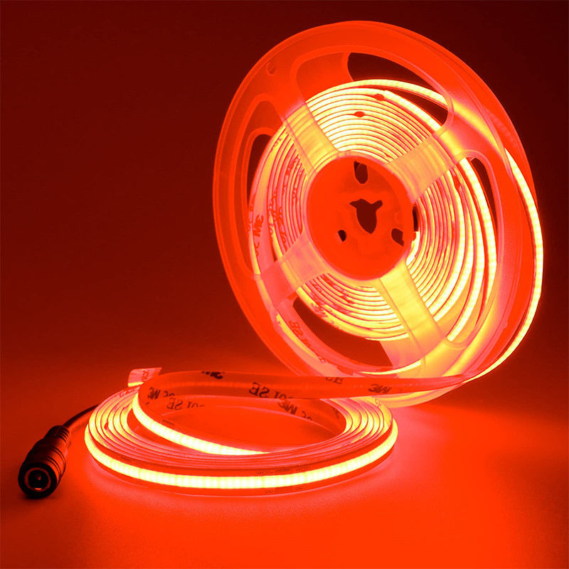 Hotel COB LED Strip Light 12V 24V 8mm 10mm 480 LED rosso per decorazioni interne ed esterne
