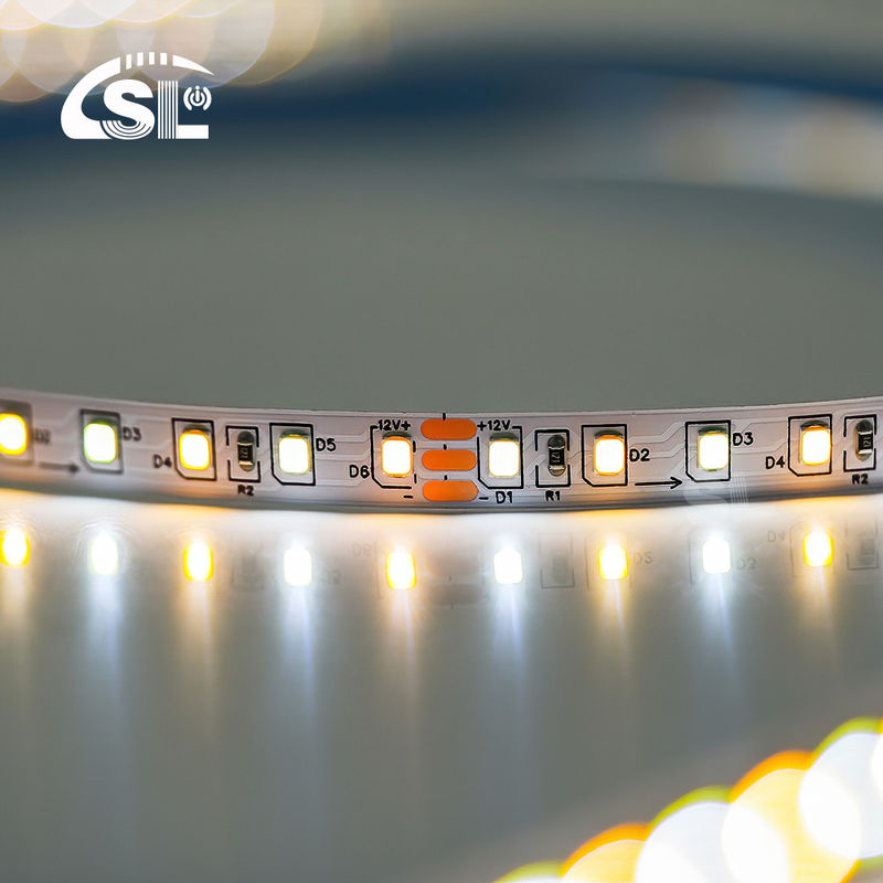 Alte luci 12v24v 8mm 120leds 3000K-6500K CCT Tavola di taglio a striscio a doppio colore SMD2835 LED Strip Light
