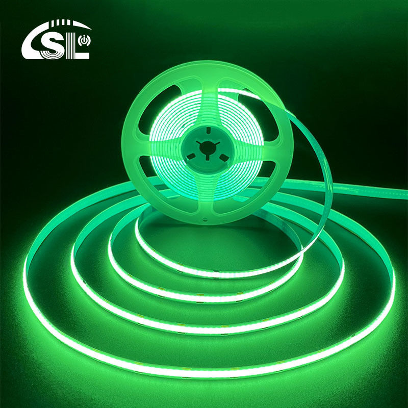 Lumiere a strisce verde e flessibile impermeabile COB LED CE RoHs IP20 Ra90 8mm Larghezza 12V24V 320Leds