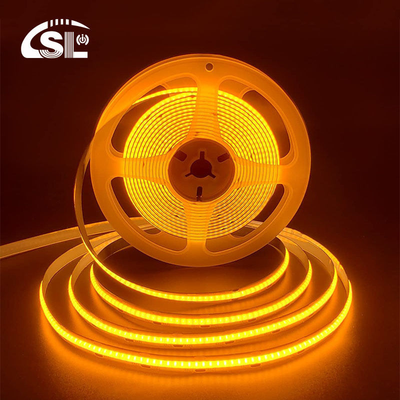 IP20 12V 24V Flessibile COB LED Strip Light 8mm 320Leds Orange Waterproof Strip Light 3