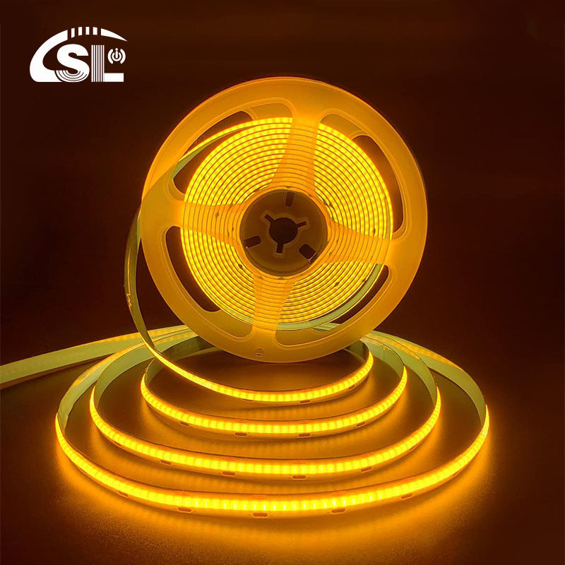 Hotel House COB LED Strip Light CE RoHs IP20 Ra90 8mm Larghezza 12V 24V Giallo dorato