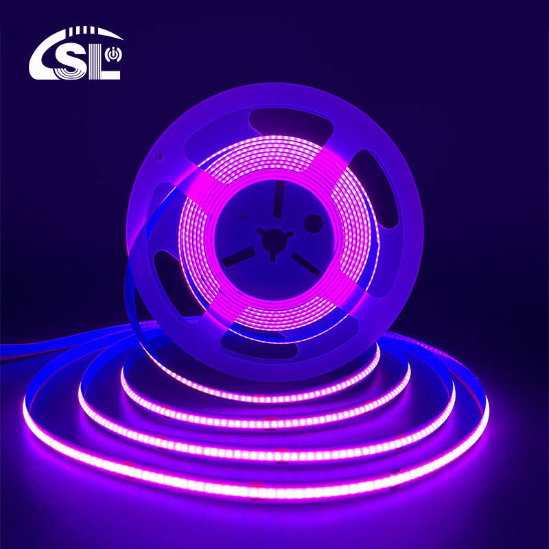 3000K Ra90 Alta densità Flessibile COB LED Strip Light 12V24V 320leds 8mm Larghezza viola