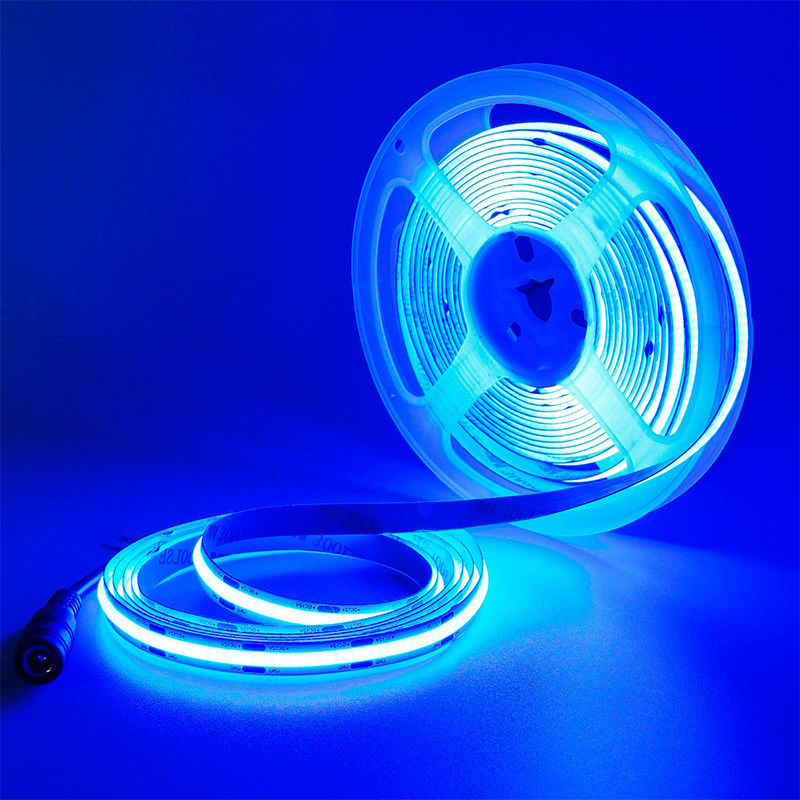 Illuminazione Alta luminosità DC12V24V 480leds 8mm Ice-Blue COB Led Strip Light con 3-