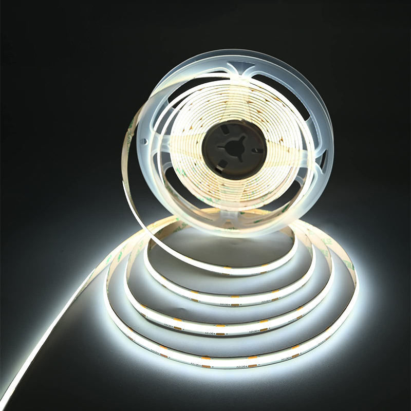 DC 12V24V 8mm10mm Larghezza 320Leds 6500K Bianco Alta luminosità Flessibile COB LED Strip Light per cucina soggiorno