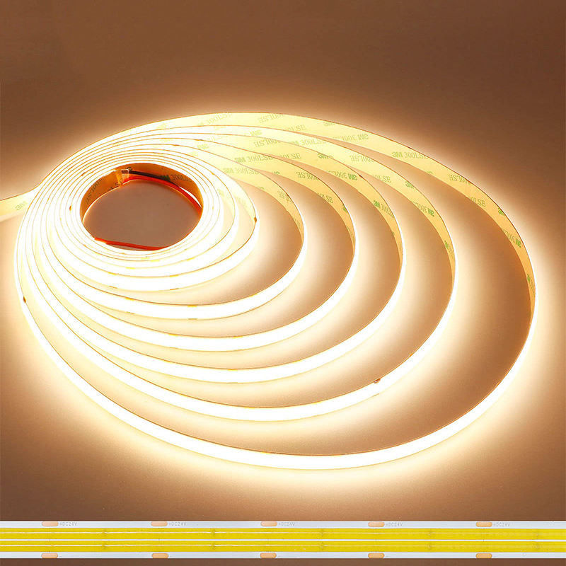 DC12V24V 8mm10mm 320leds 3000K Caldo flessibile COB Led Strip Light per la decorazione interna