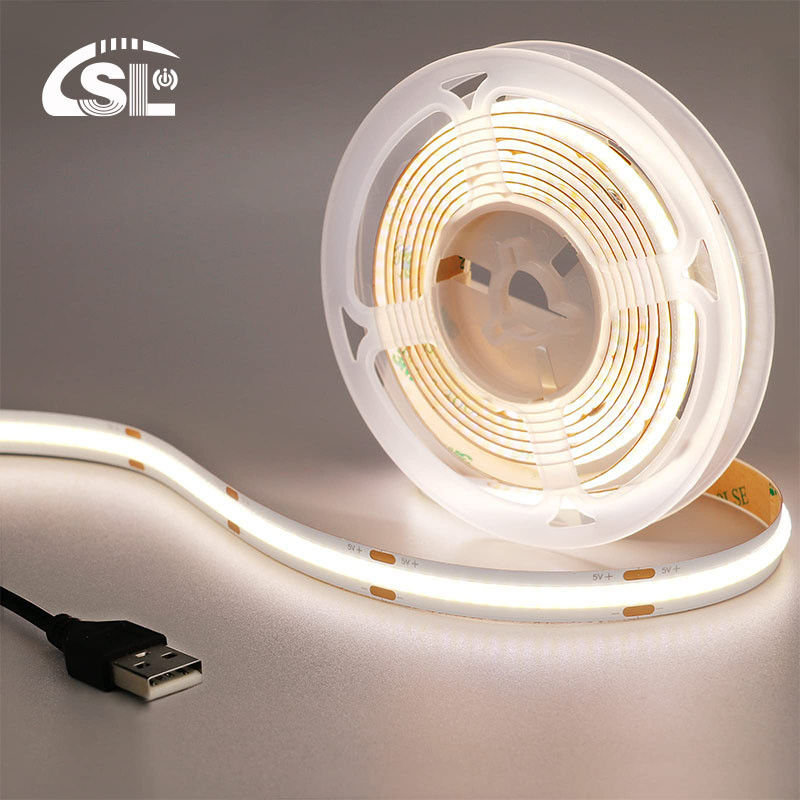 Hotel 5V 8mm 320leds 4000K naturale 1cm un taglio IP65 impermeabile elettroplata flessibile COB Led Strip Light
