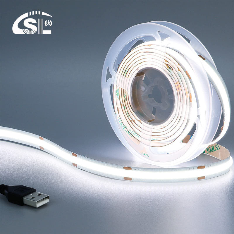 5v 320leds 8mm 6500K White COB Led Strip Light per l'illuminazione abitativa con comando di interruttore