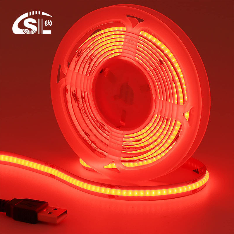 12V Dimmable Red COB LED Strip Light per decorazioni interne ed esterne 8mm 320 LED