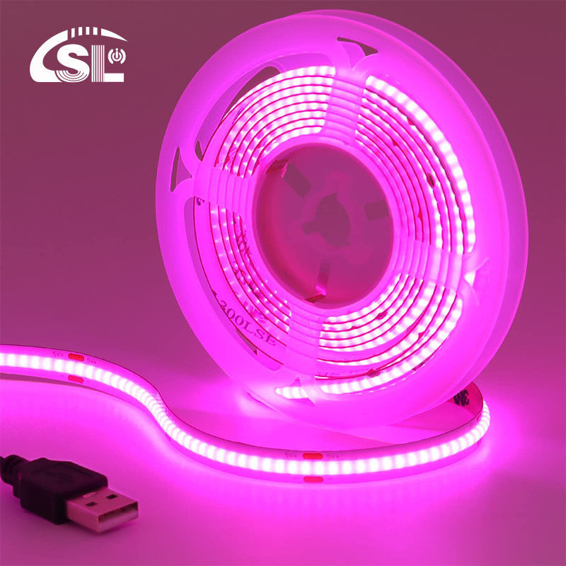 12v24v Wifi Control Mode 8mm 320leds viola Alta luminosità COB LED Strip Light 0.06kg