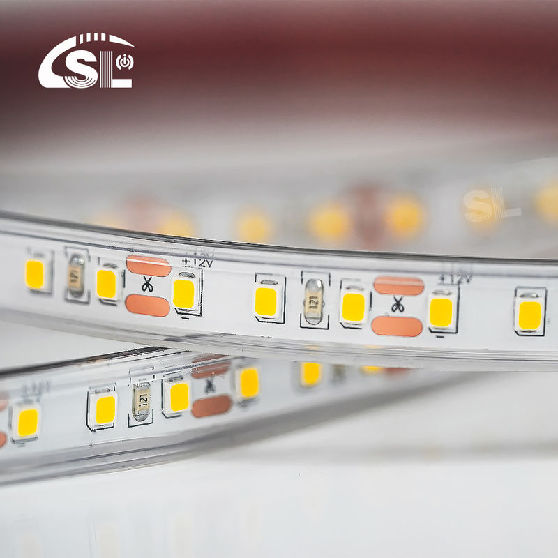 Striscia LED impermeabile 12V 24V Bianco Caldo Bianco 2835 120LED/m per ornamenti da giardino all'aperto