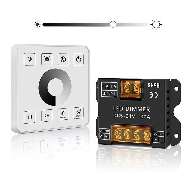 Controller di luce a LED senza fili a RF touch panel per luci monocromatiche bicolori e RGB