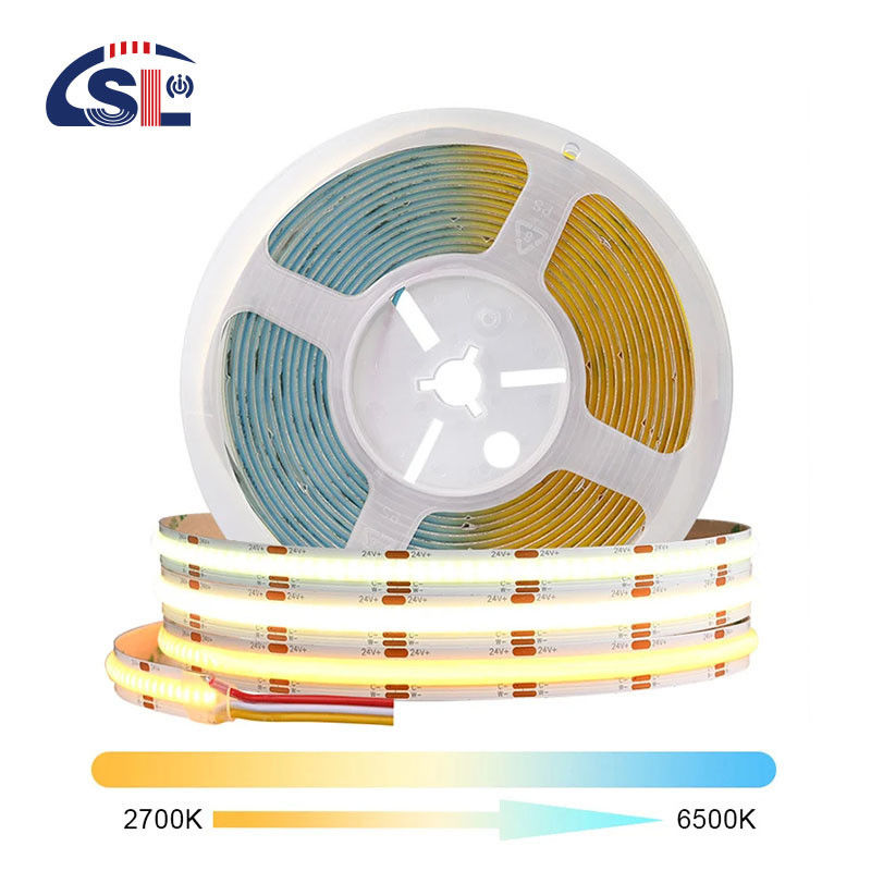 3000k 4000k 6500k CCT 3 Dimmable Cob Led Strip Light per armadi di cucina impermeabile IP20