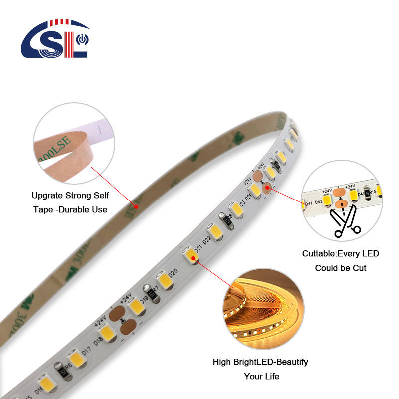 IP20 2835 SMD Monocolore LED Strip Light 120 Led 12V 24V 8W Basso Voltaggio 3M per specchio