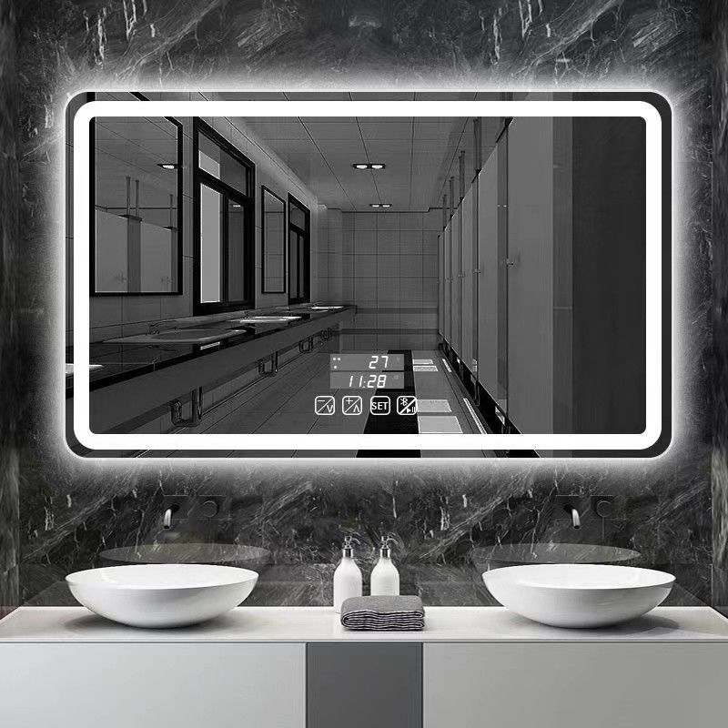 Hotel Casa Decorazione bagno Grandi specchietti ovali con touch screen e luci a LED