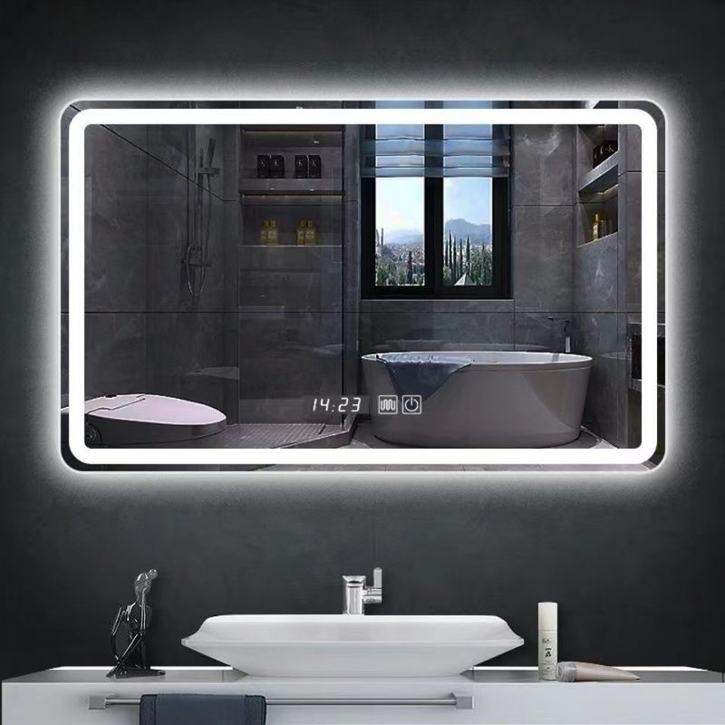 Specchio LED per bagno a parete quadrata con luci 3000-6000K anti nebbia