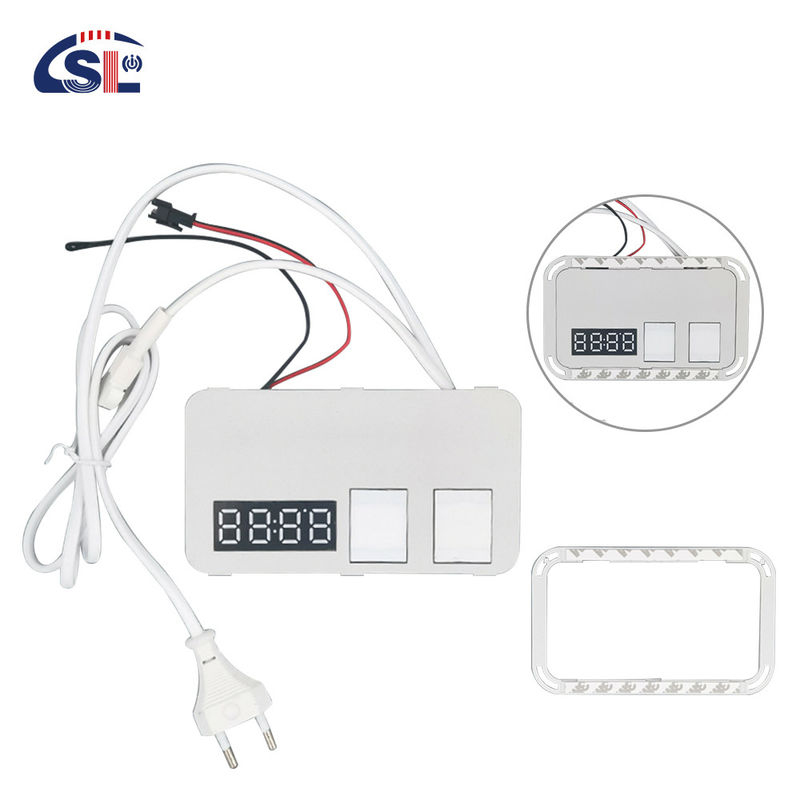 Interruttore di dimmare mirror touch integrato 2 Gang Time Temperature Display Defogger Interruttori induttivi 12V 5A 60W