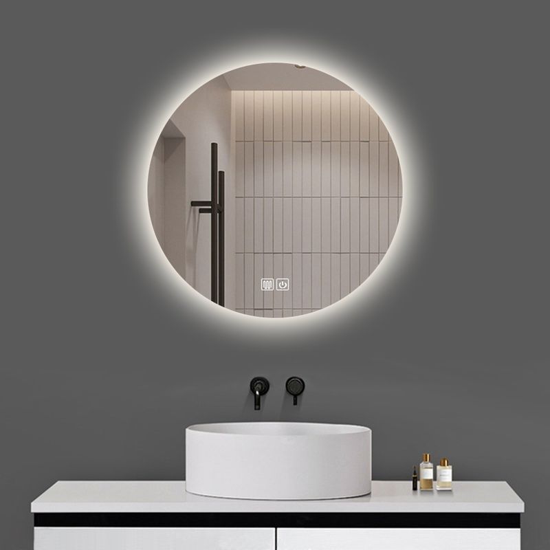 Specchio da bagno a LED a grande sensore con touch screen e design privo di nebbia