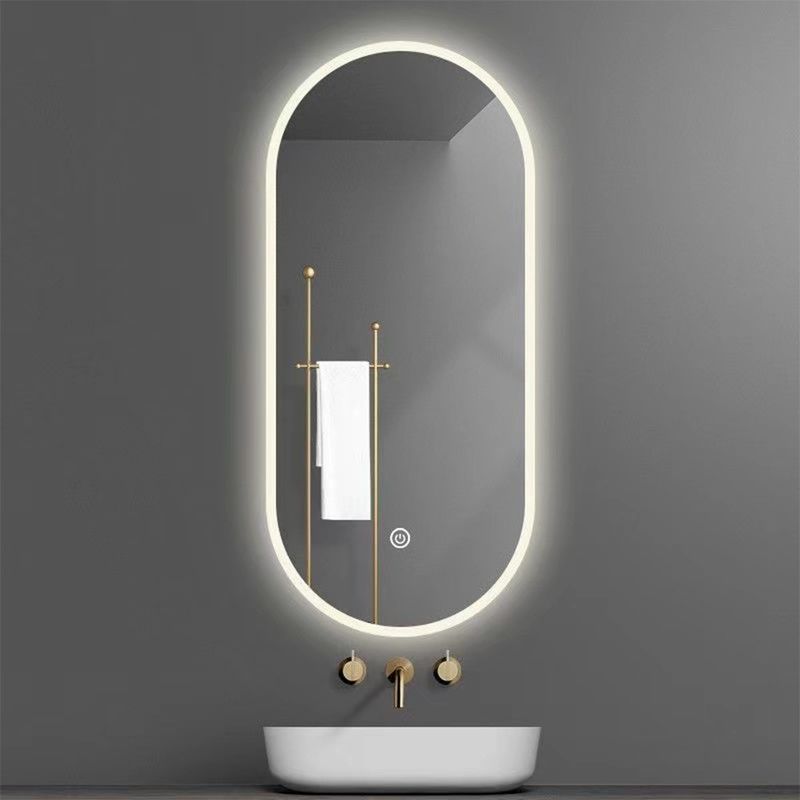 Lenti d'argento Controllo tattile a LED Specchio per bagno a domicilio