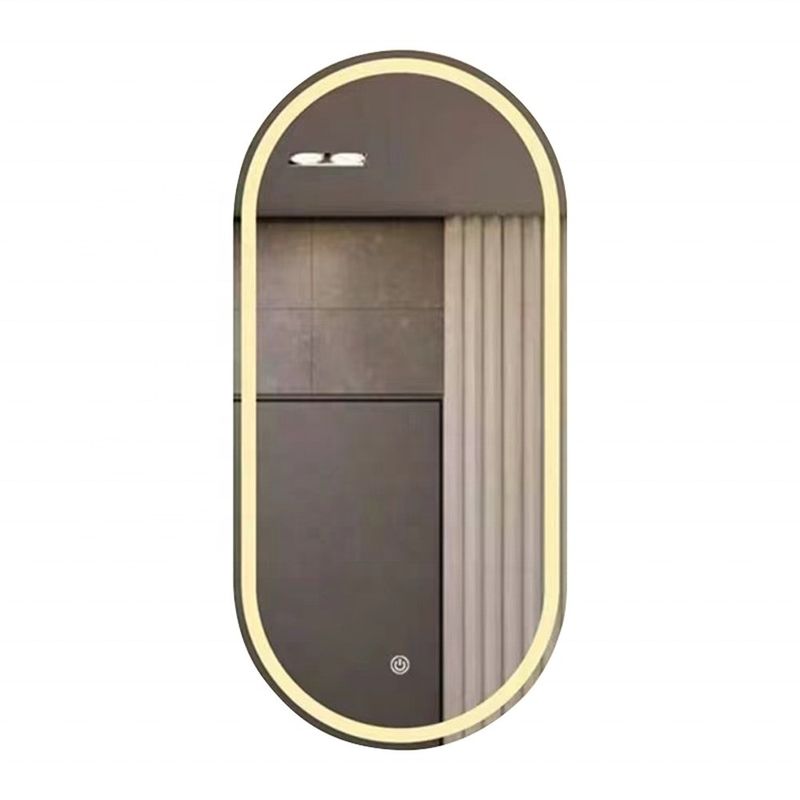 Smart LED bagno Vanity Mirror con bagno ovale WC e luci luminose in argento
