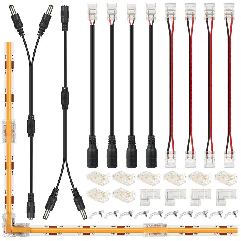DIY Home Lighting Plastic 8mm 2 Pin SMD Cob Led Strip Connector per il design moderno