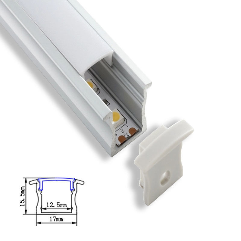 17x8mm Profil di alluminio a LED piatto montato a parete per decorazioni domestiche e illuminazione della cucina
